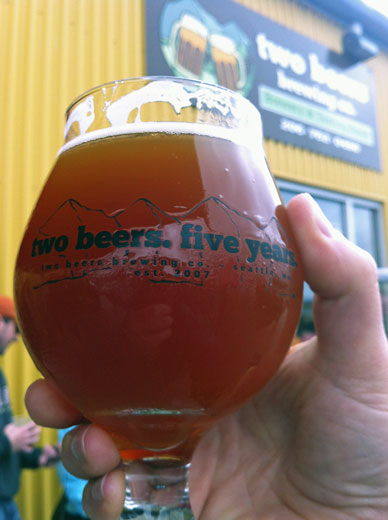 two beers. five years.