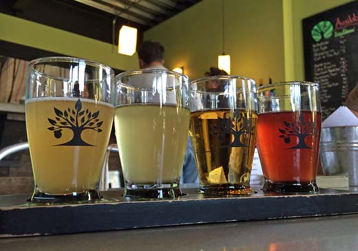 wild cider flight at 2 Towns